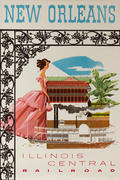 New Orleans Illnois Central Railroad Original Travel Poster