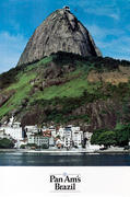 Pan Am Airlines Original Travel Poster, Brazil Sugarloaf Photo