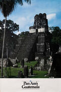 Pan Am Airlines Original Travel Poster, Guatemala Ruins Photo