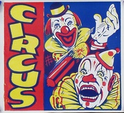 Stock Original Vintage Circus Poster 2 Clowns with Seltzer Bottle
