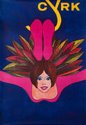 Cyrk Polish Circus Original Vintage Poster Diving Woman