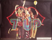 Original Vintage [[7 Up]] Advertising Poster Neon Lips