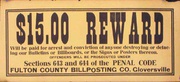 Original Gloversville NY Reward Poster $15 