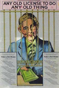 Any Old License to Do Any Old Thing Original Carnival Display Poster