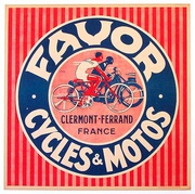 Favor Motorcycle and Bicycle Original Vintage Poster Square