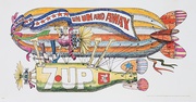 Un Un Away Original [[7 Up]] Original Advertising Poster