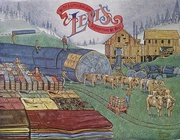 We Put a Litte Jean in Everything We Make Levi's Original Advertising Poster Logging Camp