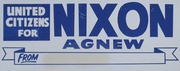 United Citizens For Nixon Agnew Original Vintage Political Poster blue