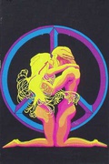 Dayglo Peace Sign Nude Couple Original Vintage Psychedelic Era Poster