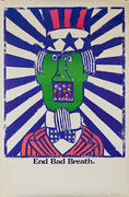 End Bad Breath, Anti-Vietnam War Original Vintage Poster HAND SIGNED