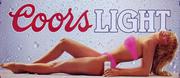 Coors Light Beer Babe in Bikini Original Vintage Advertising Poster Shoes
