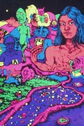 Psychedelic Card Game Original Vintage 1960s Psychedelic Poster