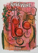 [[California]], Wineland of America Rose Wine Original American Wine Promotion Advertising Poster