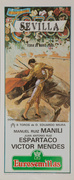 Sevilla Spain Original Spanish Bullfight Poster Manuel Ruiz Manili