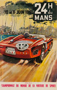 24 hours Le Mans 1961 Original Vintage F1 Racing Poster