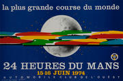 24 hours Le Mans 1974 Original Vintage F1 Racing Poster