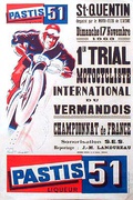 Motocycle Racing Original Vintage Motorcycle Racing Poster Nov 17, 1963 Pastis 51