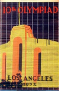 Original Vintage 1932 Los Angeles Olympics Stadium Poster