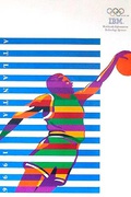 Original Vintage 1996 Atlanta  Olympics Poster IBM Basketball