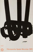 Original Vintage 1972 Munich Olympics Art Series black abstract Poster