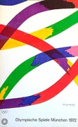 Original Vintage 1972 Munich Olympics Art Series Poster rainbow abstract