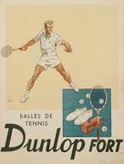 Original Vintage Dunlop [[Tennis]]  Advertising Poster