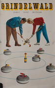 Swiss [[Ski]] Travel Poster Grindelwald Curling
