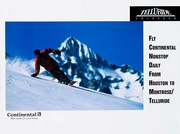 Continental Airlines Travel Poster Telluride Snowboarder