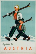 Oiginal Austrian [[Ski]] Poster Mother Child