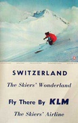 Original KLM Airlines [[Ski]] Travel Poster