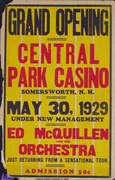 Ed McQuillen and His Orchestra Original Vintage Advertising Poster Central Park Casino