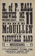 Ed McQuillen and His Orchestra Original Vintage Advertising Poster Knights of Pythias Hall