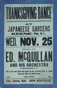 Ed McQuillen and His Orchestra Original Vintage Advertising Poster Thanksgiving