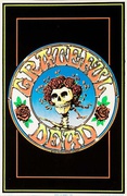 Skull and Roses Original Grateful Dead lack Velvet Poster 