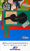Air France Festival of Life Original Vintage Travel Poster (Mourlot)