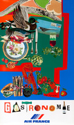 Air France Gastronomie Original Vintage Travel Poster (Mourlot)
