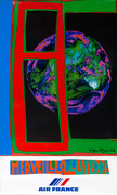 Air France Marvelous Earth Original Vintage Travel Poster (Mourlot)