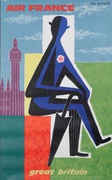 Great Britain Air France Original Travel Poster