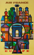 Air France Europe (Nathan) Original Vintage Travel Poster