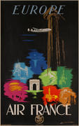 Air France Europe Original Travel Poster