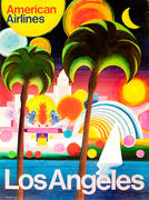 [[Los Angeles]]  American Airlines Original Vintage Travel Poster Hollywood Bowl Grauman's Theatre Etc