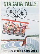 Niagara Falls Cablecar Greyhound Bus Lines Original Travel Poster