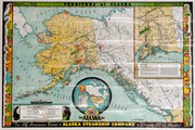 [[Alaska]] Steamship Company Original Vintage Cruise Line Travel Poster Map