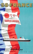 SS France Original Vintage Travel Poster