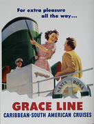 Grace Lines Shotgun Original Vintage Travel Poster