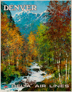 Delta Airlines Original Vintage Travel Poster Denver Laycox