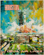 Delta Airlines Original Vintage Travel Poster Houston Laycox