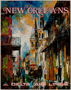Delta Airlines Original Vintage Travel Poster New Orleans Laycox