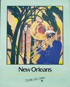 Delta Airlines New Orleans Jazz Band  Original Vintage Advertising Travel Poster