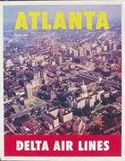 Delta Airlines Original Vintage Travel Poster Atlanta Photo